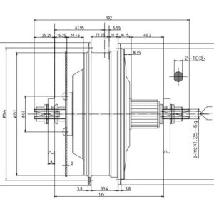 8452 Bafang BFSW X02 350Watt achterwiel motor CAD